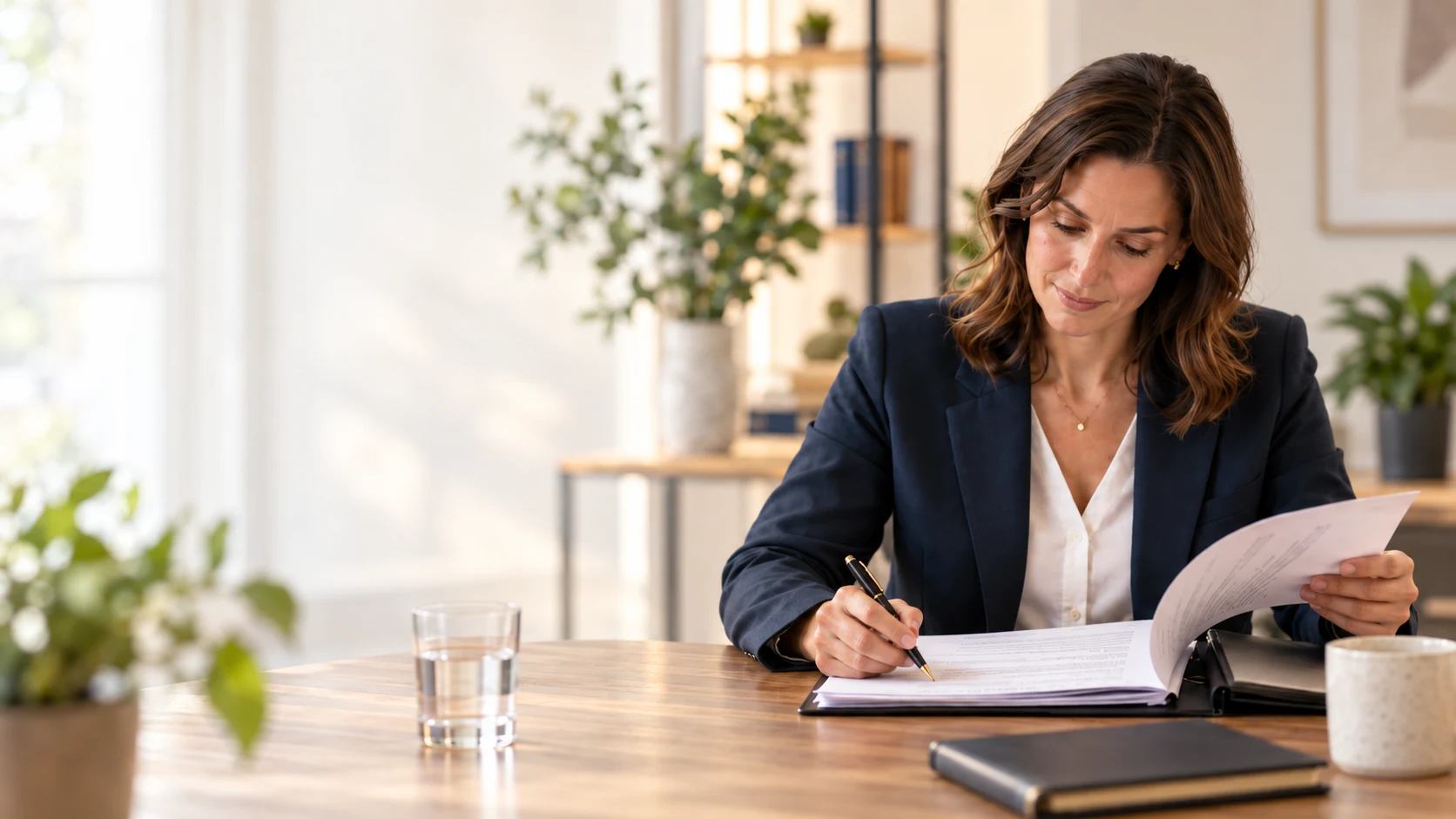 Letselschadejurist bespreekt documenten aan tafel